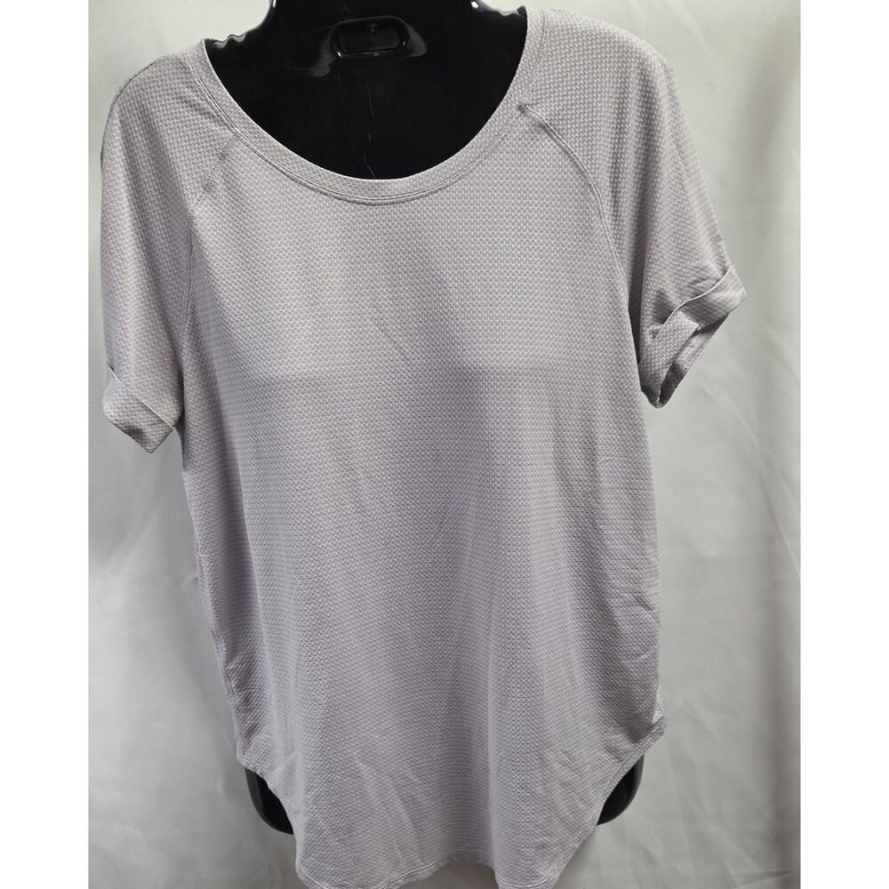 Lululemon Open Up Tie Back Tee Gray Short Sleeve Workout Tee Womens Size M/8 NOT